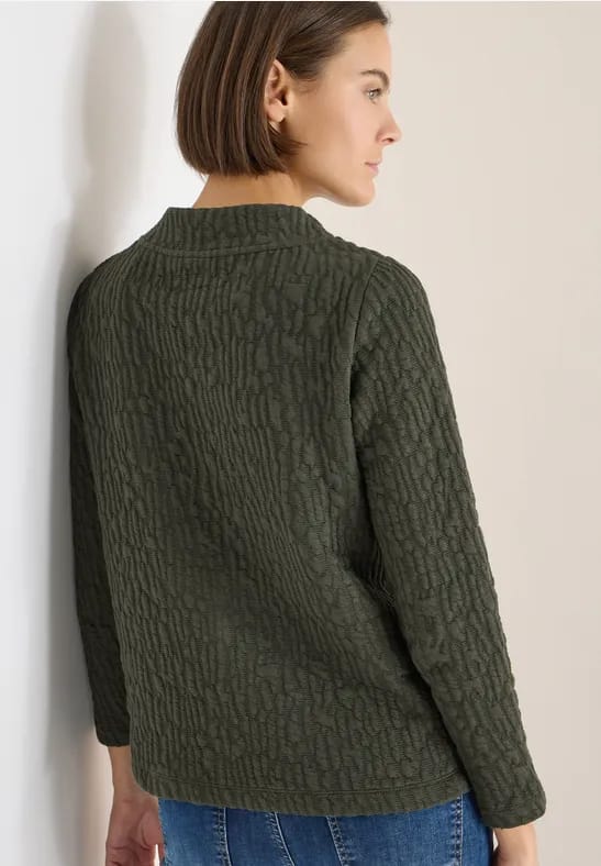 Jacquard Funnel Hals Shirt