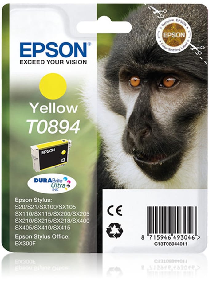 Epson Monkey T0894 inktcartridge 1 stuk(s) Origineel Geel