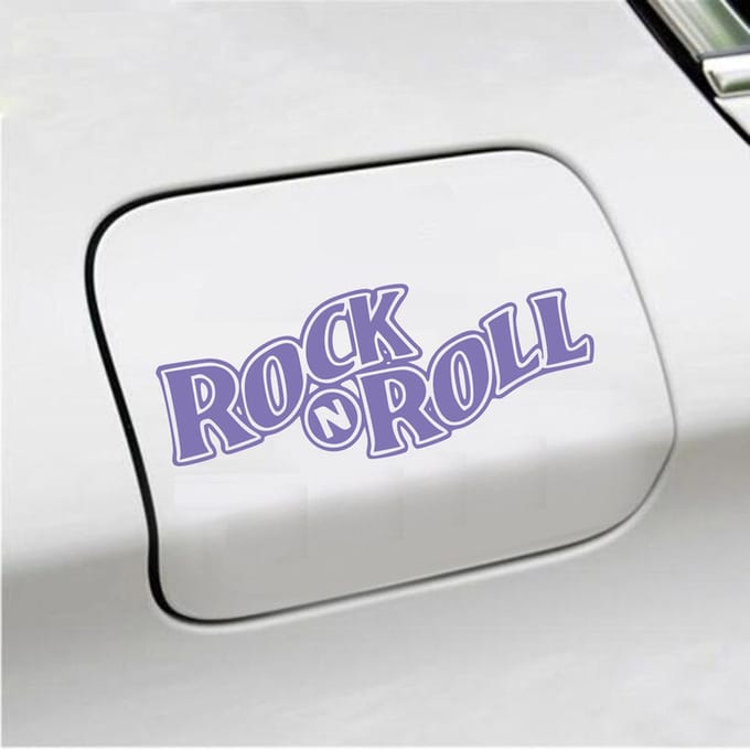 Bumpersticker - Rock N Roll - 5,7 X 14,8 - Paars