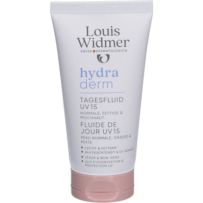 Louis Widmer Hydraderm Dag Fluide UV15 Zonder Parfum 50 Dagcrème