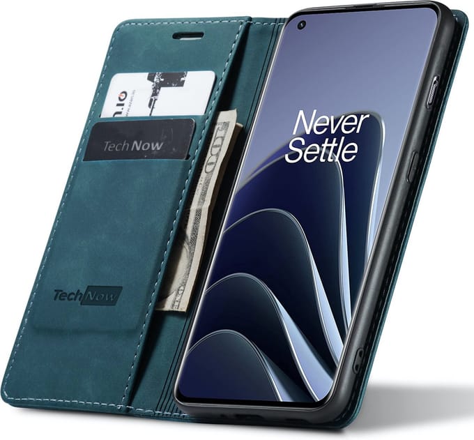 Hoesje geschikt voor OnePlus 10 Pro - Book Case Leer Slimline Blauw