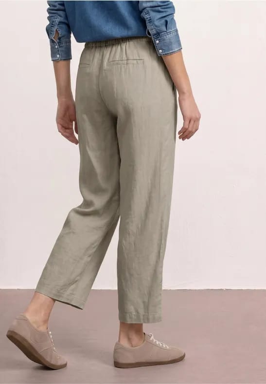 7/8 Wide Legs broek in een Loose Fit van linnen