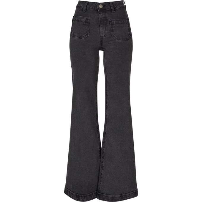 Urban Classics Damesjeans: vintage flared denim broek voor dames