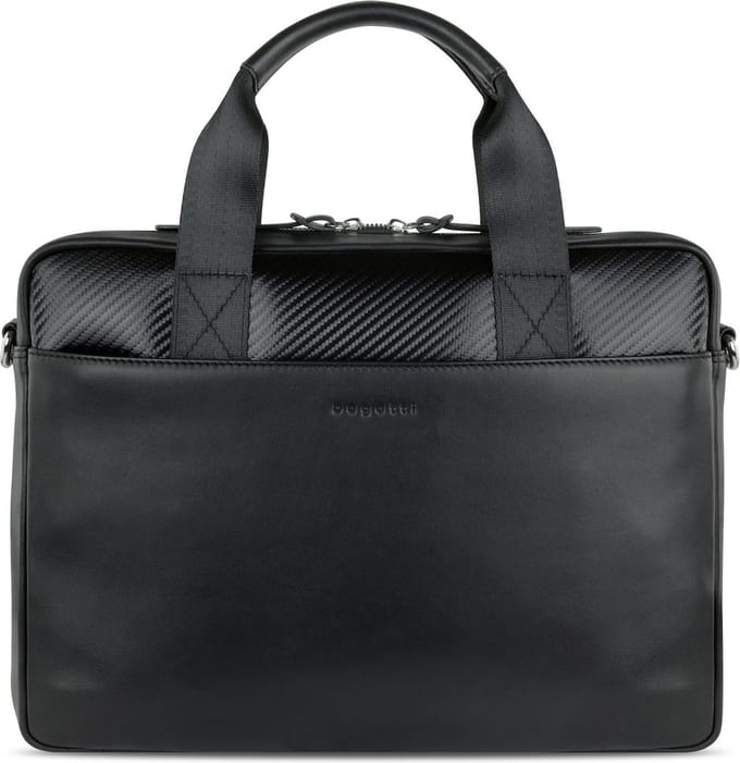 bugatti Laptoptas Schoudertas met laptopvak Comet bags Briefcase Black Zwart