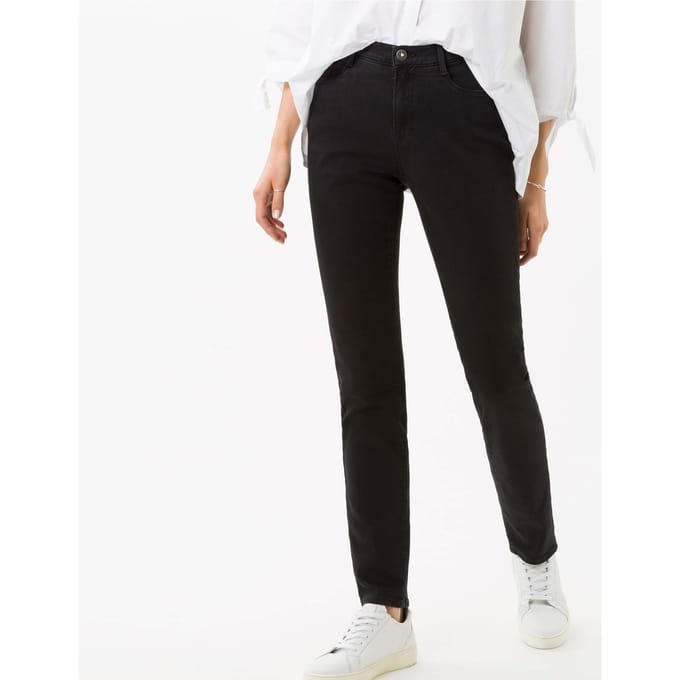 Brax Dames Jeans  Style CAROLA, denim zwart, maat 34