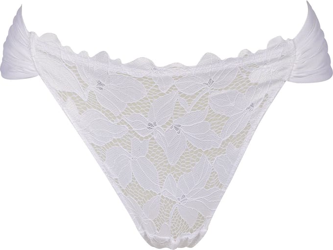 After Eden Morgan - String met wrinkle effect -Dames Onderbroek - Wit- Maat S