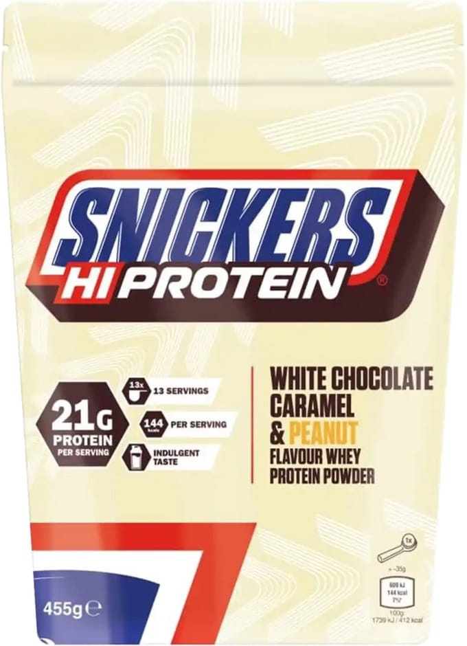 Snickers White Protein Powder - 455 g - White Chocolate & Peanut