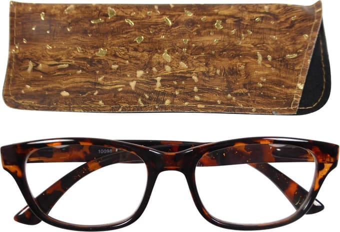 Lilly&june Leesbril Havana en Glitter +1.5 - Met Bijpassend Etui