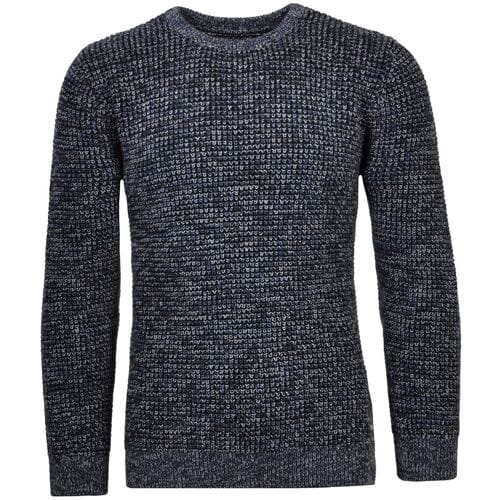 Ragman Trui Structure Knit Pullover Roundneck Donker Blauw-Grijs / male