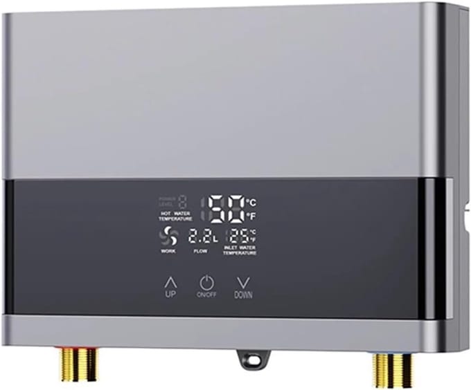 Elektrische Boiler - Directe Verwarming Water - Snel Warm Water - LCD Temperatuurdisplay - 220*178*60mm - Zilver