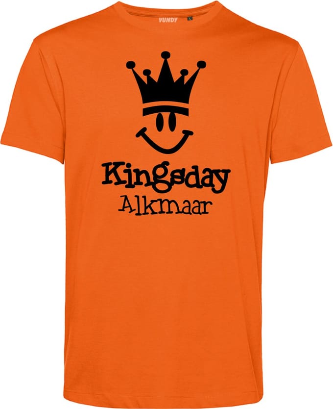 T-shirt Alkmaar Smiley | Oranje | maat S