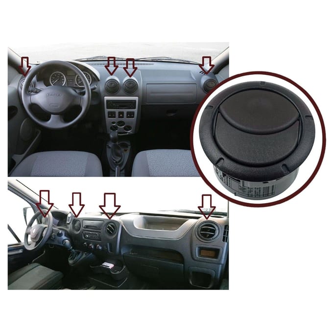 BDP1046 Bouche d'aération de tableau de bord 8200212480 pour Renault Dacia Logan Sandero Duster Master 3 Movano