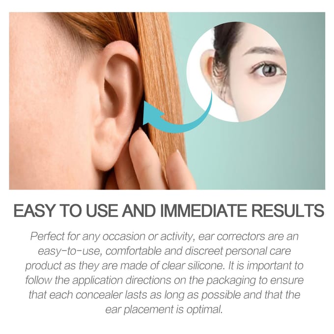 EELHOE – autocollants d'oreille, Support d'oreille pour petites oreilles, autocollants d'oreille étanches, boîte de 6 pièces blanc