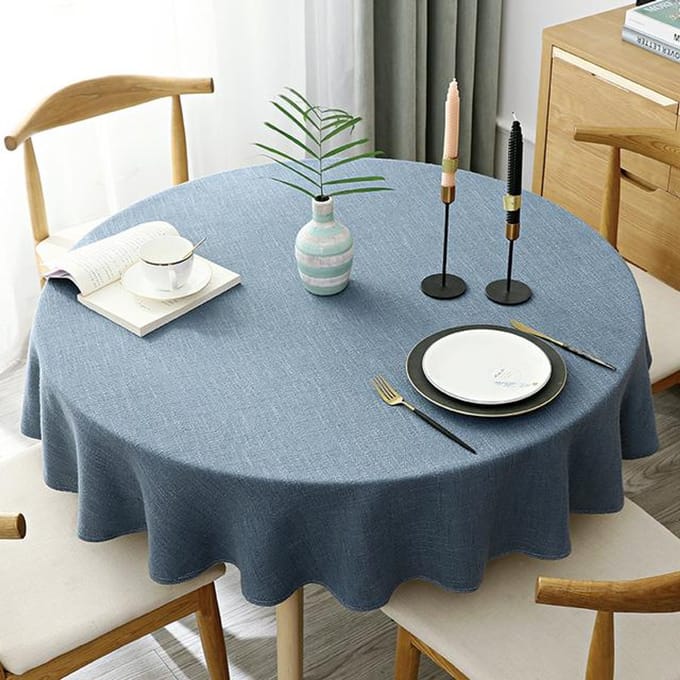 Grote ronde tafelkleed effen kleur katoen en linnen eettafel tafelkleed 140cm