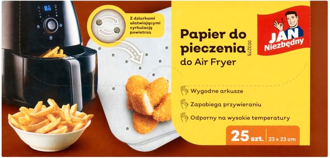 Jan Niezbędny - Bakpapier - Voor Airfryer - 23x23 cm - Perforatie