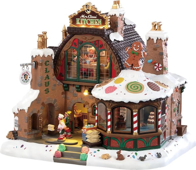 Lemax Kerstdorp Mrs. Claus' Kitchen - met verlichting - 4.5V adapter