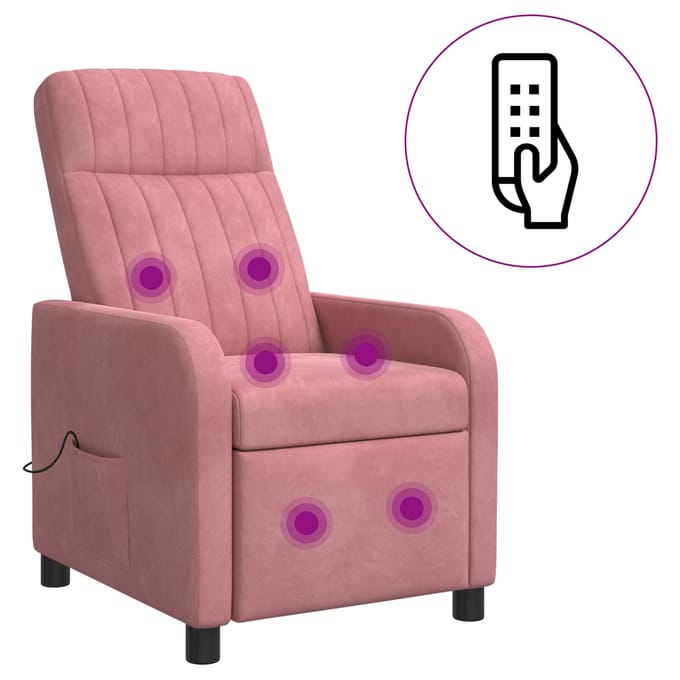 vidaXL - Massage - Relaxstoel - Roze - fluweel