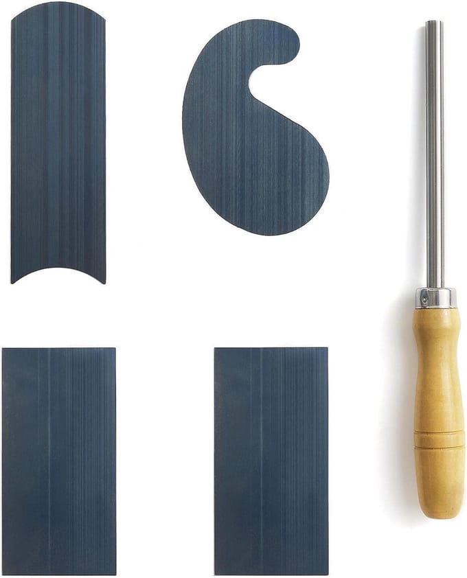 4-delig schraper set met burnisher voor houtbewerking