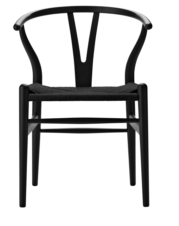 Carl Hansen & Søn - CH24 Y Wishbone Stoel soft black/black cord - zwart