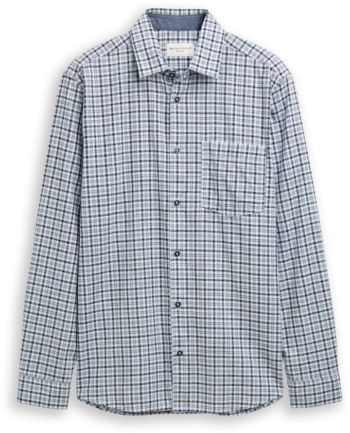 Tom Tailor - Heren hemd - Maat S - Mannen - blauw - katoen