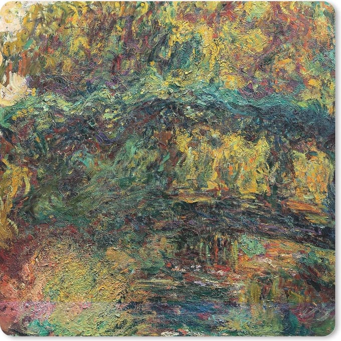 Muismat 20x20 cm - Mousepad De Japanse brug - Claude Monet - Muismatten