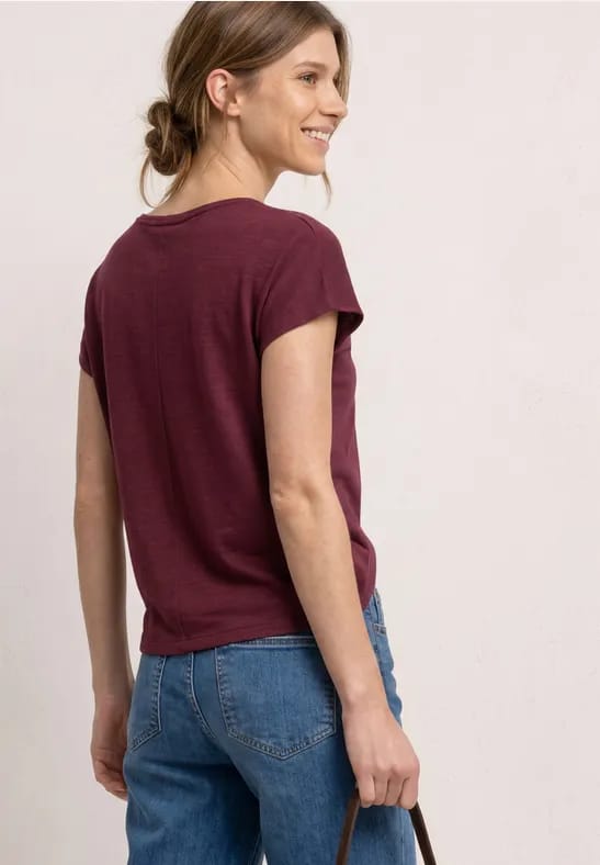 Shirt met korte mouwen en boothals