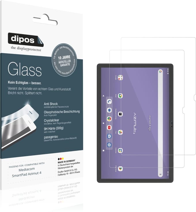 dipos – 2x Pantserfolie geschikt voor Mediacom SmartPad Azimut 4 | 9H Screenprotector