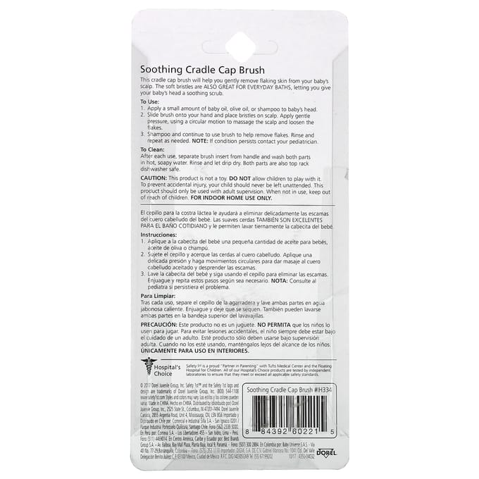 Safety 1st, soothing cradle cap brush, 1 piece white
