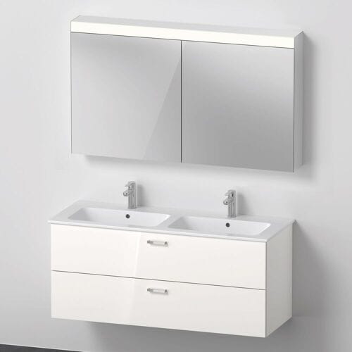 Duravit XBase MöbelSet 130 cm, with mirror cabinet, with double washbasin XB006804545