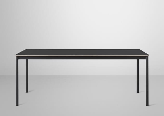 Muuto - Base tafel - zwart linoleum - zwart - multiplexrand - XL