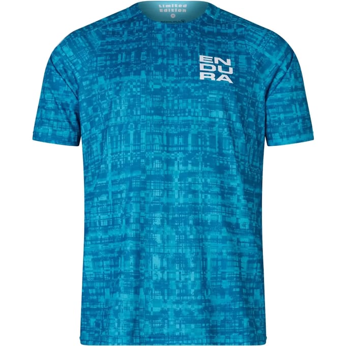Endura Grid Ltd Print Korte Mouw Enduro Trui Blauw XL Man