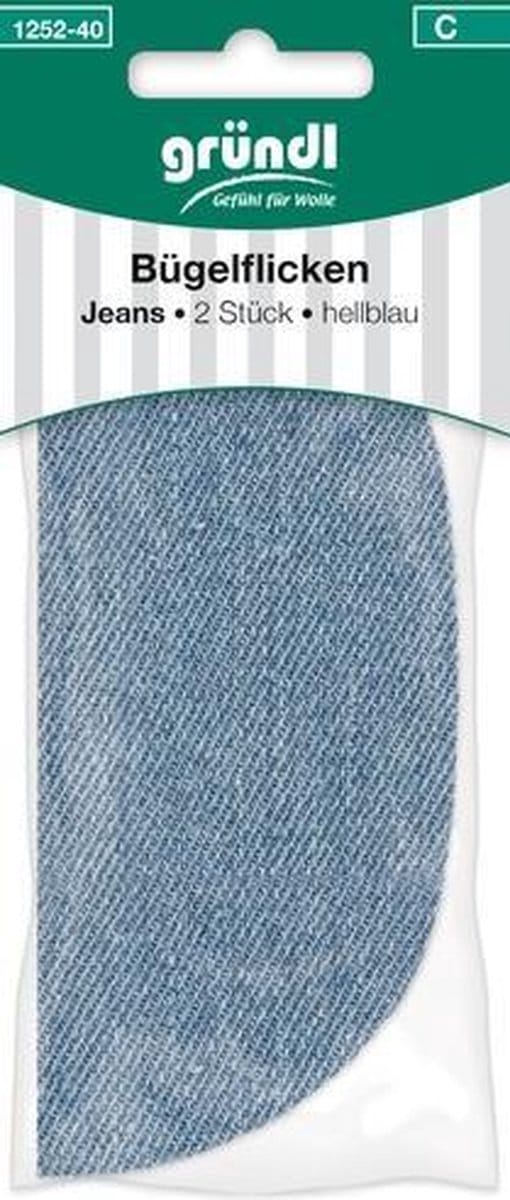 1252-40 Kniestukken - Jeans / lichtblauw