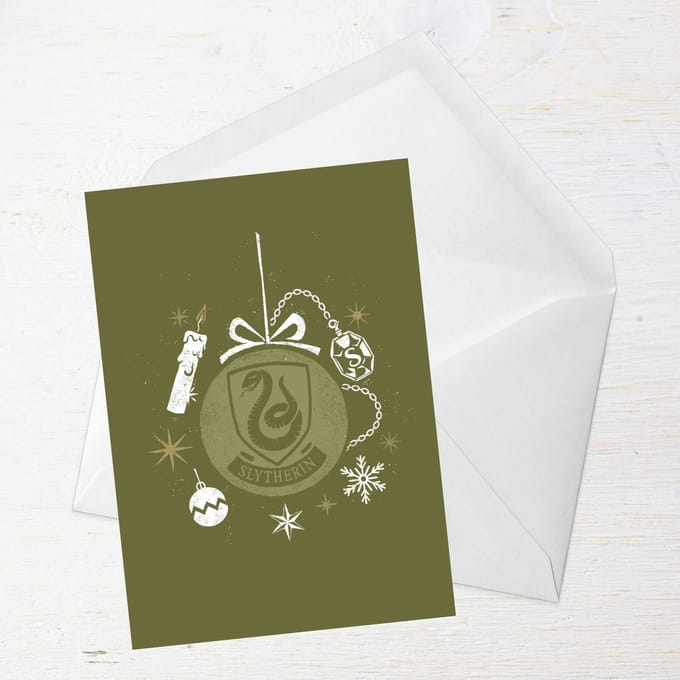 Harry Potter Slytherin Christmas Greetings Card - Standard Card