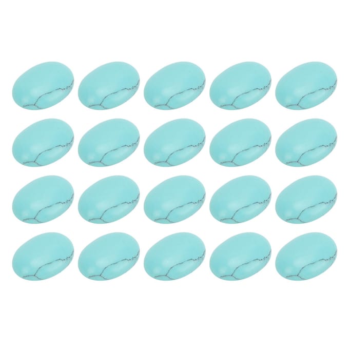 20 STUKS Natuurlijke Ovalen Platte Achterkant Cabochons 18x13mm Ei Vormig Turkoois voor Sieraden Ambacht Kralen Maken white