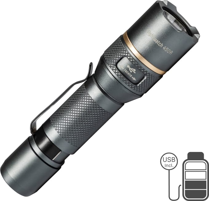 LED's Work Oplaadbare LED Zaklamp - 450 Lumen - IPX7 Waterdicht - Met 3 lichtstanden