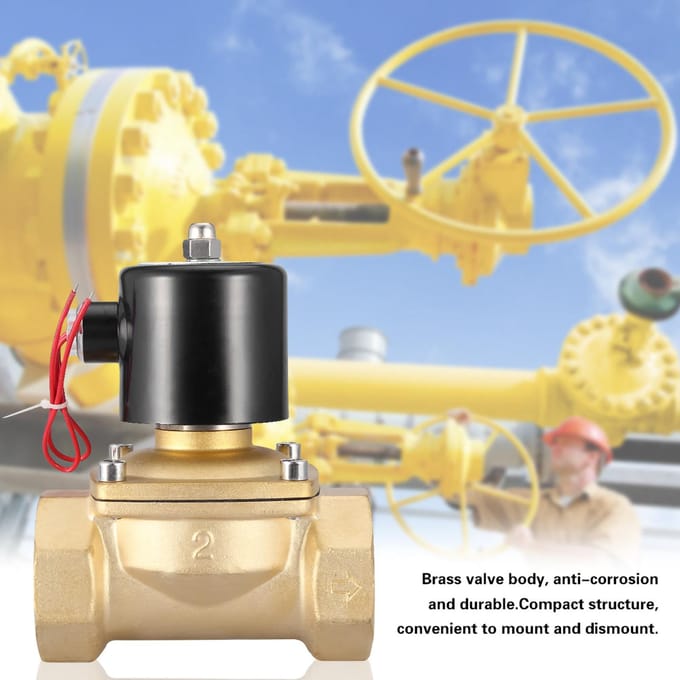 Électrovanne électrique bidirectionnelle en laiton DN50 2  normalement fermée 220 V CA