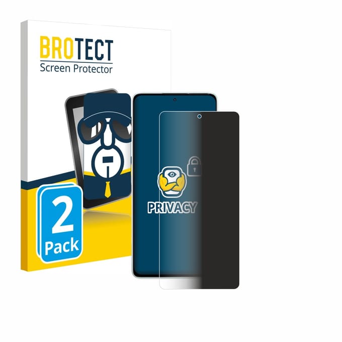 BROTECT - privacy screenprotector voor Xiaomi Redmi Note 14 5G - Folie Beschermfolie Blauwlichtfilter 2 Stuks