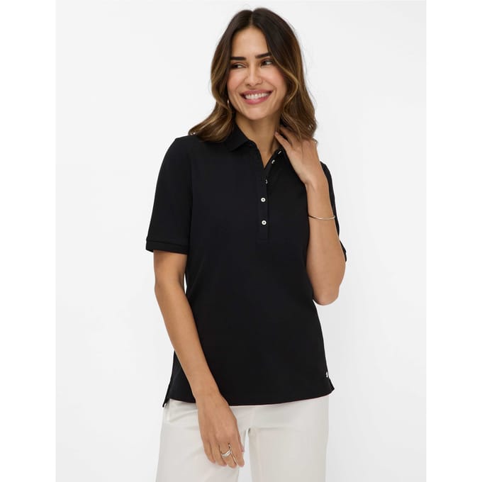 Brax Dames Poloshirt  Style CLEO black, zwart, maat 36