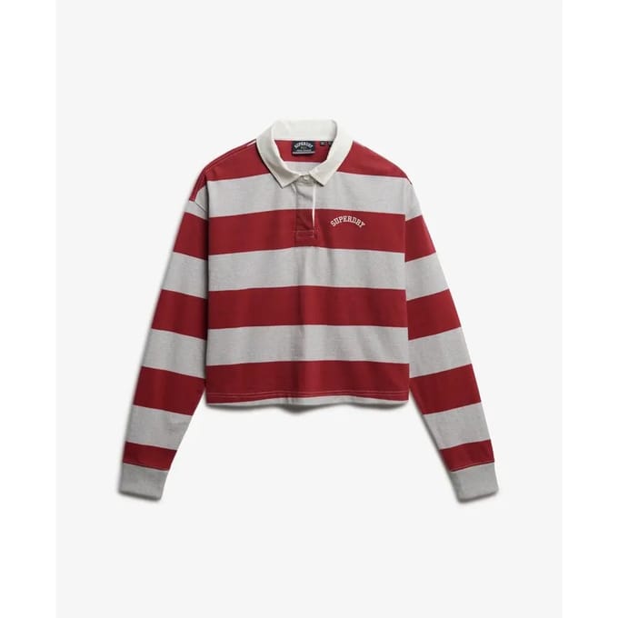 Gestreept poloshirt met lange mouwen voor dames Superdry Athletic Essentials