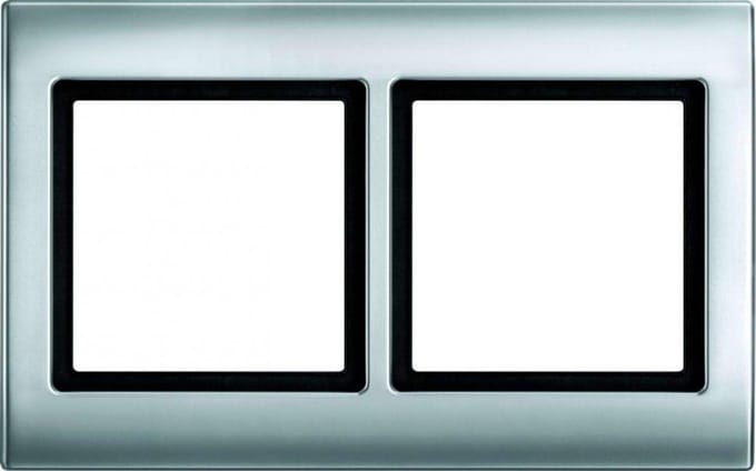Dubbel Frame - Wandmontage Frame - Schakelaar Installatie - Aluminium Afwerking - Aluminium
