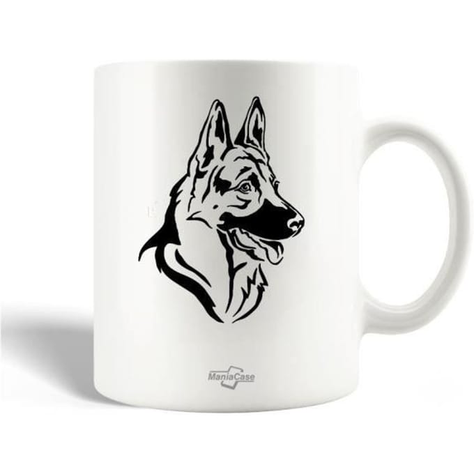 Mug en Céramique Cool Chat Chien Loup wit