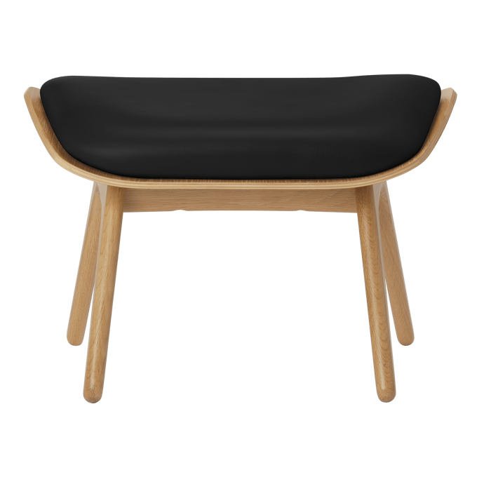 UMAGE The Reader Ottoman - eiken - Leder Hope black