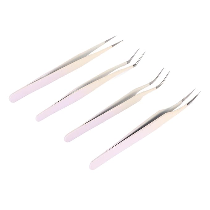 4 stuks Wimper pincet Set Roestvrij Staal Nepwimper Extensions Pincetten Multifunctioneel