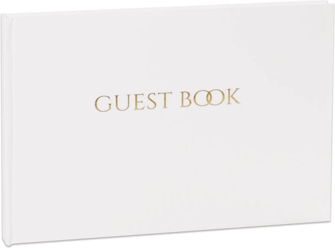 SecaDesign Gastenboek - GUEST BOOK - A4 formaat - wit / goud - receptieboek bruiloft
