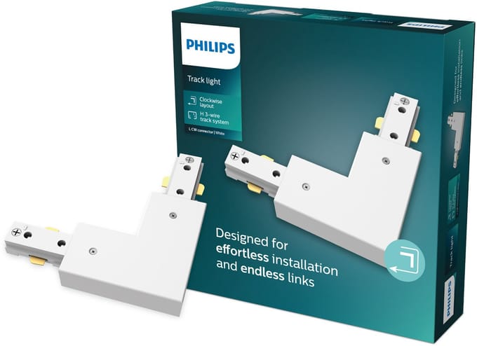 Philips EasyLink - Connector - L-vormige connector - Rechtse hoek - Wit - Railverlichting