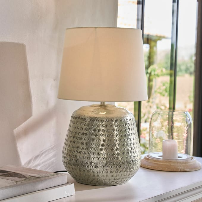 LOBERON Tafellamp Blancos zilverkleurig
