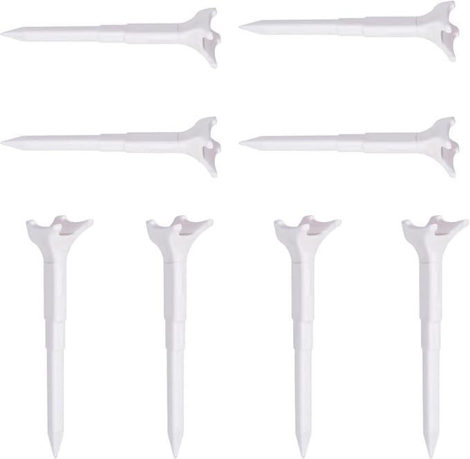 Golftees - Trainingspinnen - Swing oefenen - Stabiel impactontwerp - 8 cm lengte - Wit