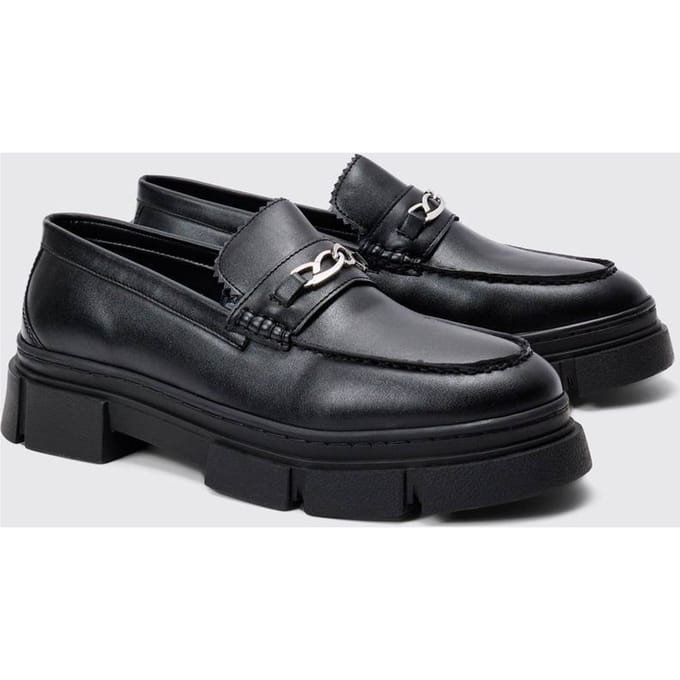 Track Sole Snaffle Loafer | Black | Size 42