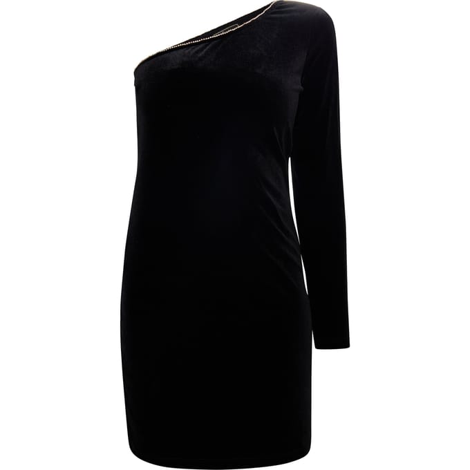 Faina Mini-jurk met één schouder Dames zwart