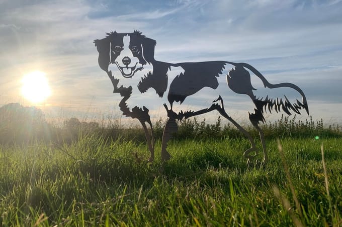 Metalen Hond - Kooikerhond - Cortenstalen tuindecoratie - Hond